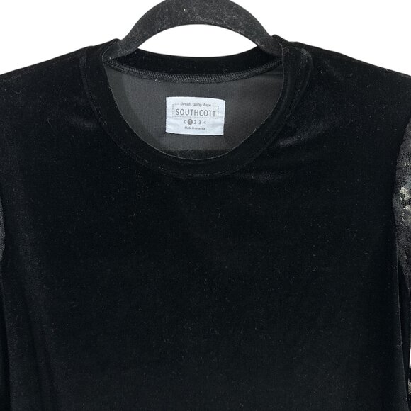 Southcott Velvet Top Lace Sleeves Sz S Whimsigoth Fairy Grunge - Picture 6 of 12